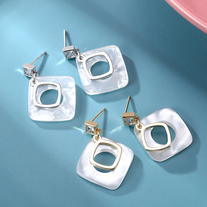 

Drop Earrings Fashion Jewelry Geometric Gold Acrylic Statement Women's Pendant Earrings Dating Party Jewelry Christmas Gifts