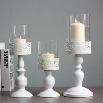 

European Modern Retro Candlestick Desktop Decoration Props Home Supplies Metal Candle Holder Party Wedding Decoration Ornament