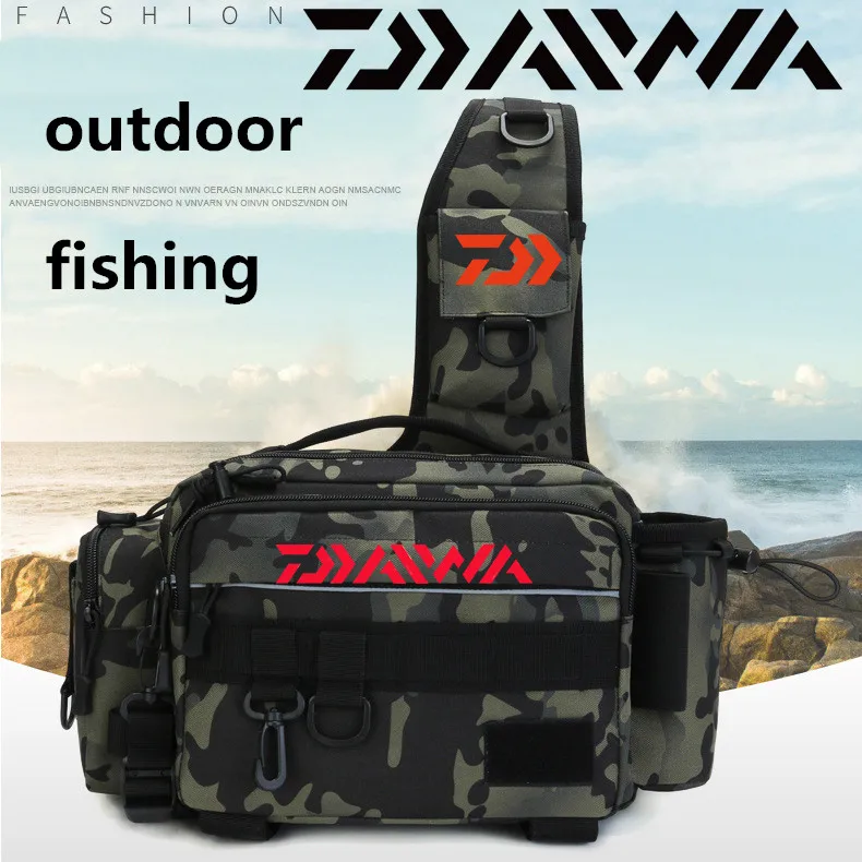 Daiwa Multifunctional Fishing Tackle Bags Single Shoulder Crossbody Bag Waist Pack Fish Lures Gear Utility Storage | Спорт и