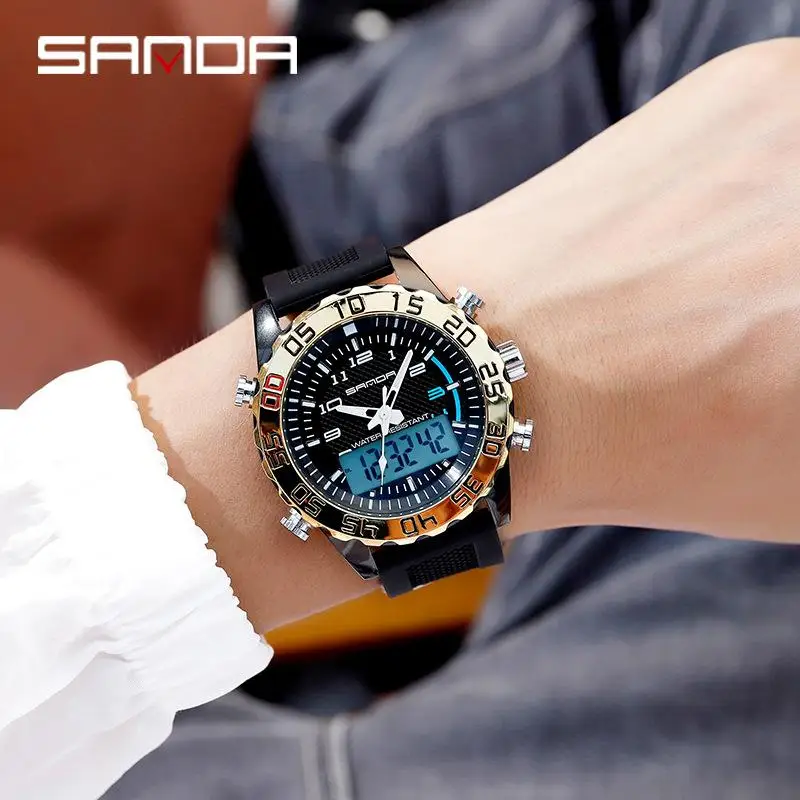 

Men's Clock Sport Digital LED Waterproof Wrist Watch Luxury Men Analog Digital Military Army Stylish Mens Electronic Watch Clock