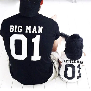 

Father and me t shirt Big man little man print summer mommy and me clothes matching family outfits clothes boys clothes
