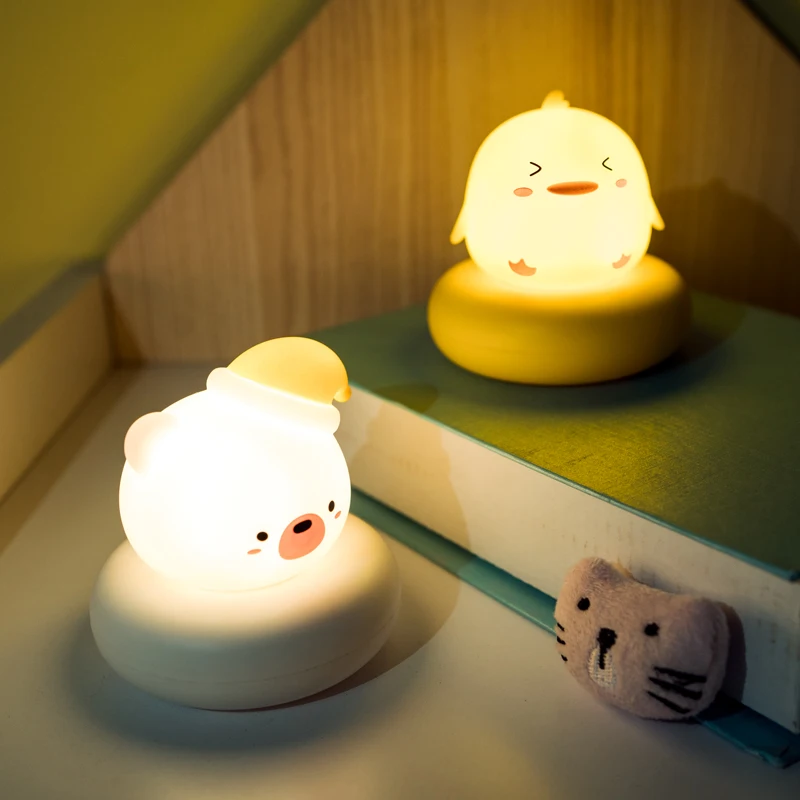 Детский ночник USB кролик медведь утка кот ночная лампа для спальни детской