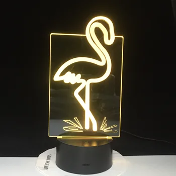 

Flamingo 3D Light for Children Living Room Night Lamp Netred 7/16 Colors Changing Birthday Present Creative 3D Led Night Light 3342