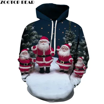 

ZOOTOP BEAR Brand Bearded Old Man Casual Fashion 3D Hoodies Christmas Sweatshirts Sport Hoodies For Men
