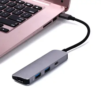 

4in1 Thunderbolt 3 USB-C to HDMI Adapter 2x USB3.0 Type-C PD Hub For Samsung Dex