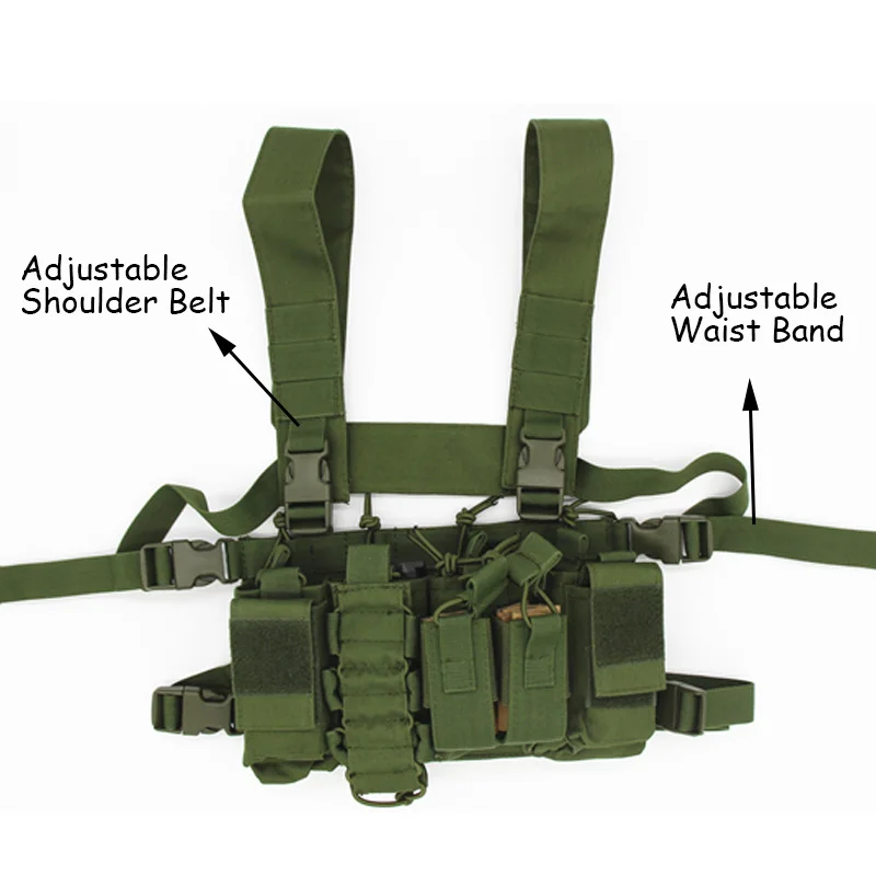 NcSTAR Digital Camo Airsoft Tactical Chest Rig Vest w/ Mag Pouch Bag CVAKCR2921D 