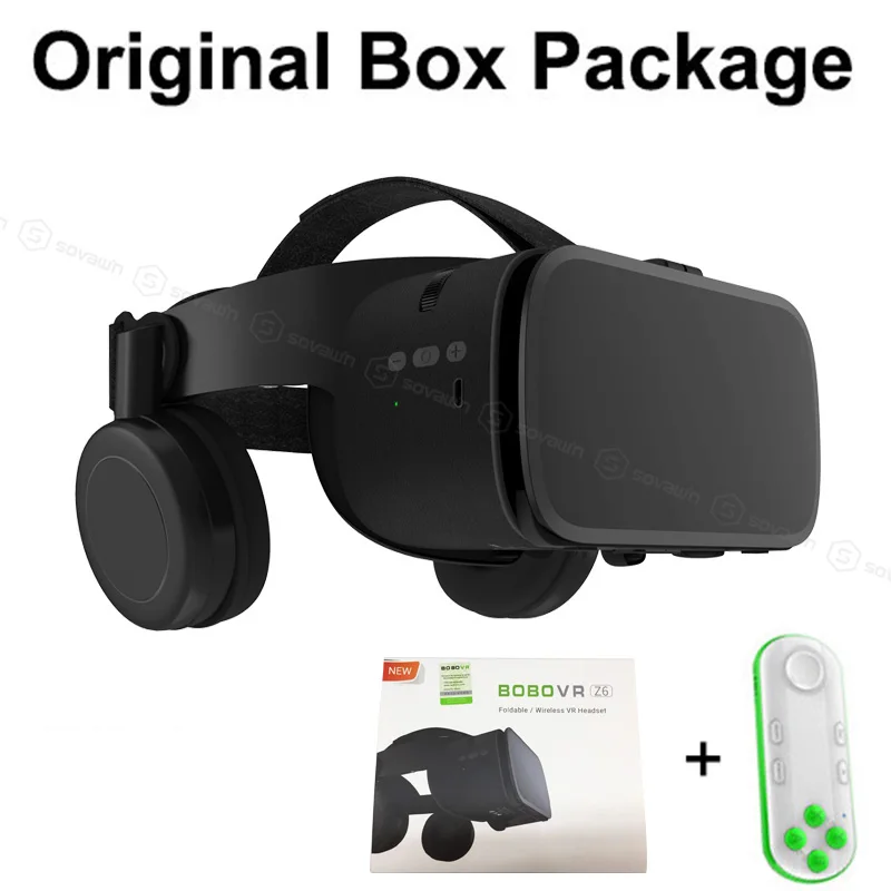 With white 051 BOBO VR Z6, беспроводные Bluetooth 3D очки, виртуальная реальность для смартфона, стерео гарнитура VR, картон для iPhone, Android - Цвет: With white 051