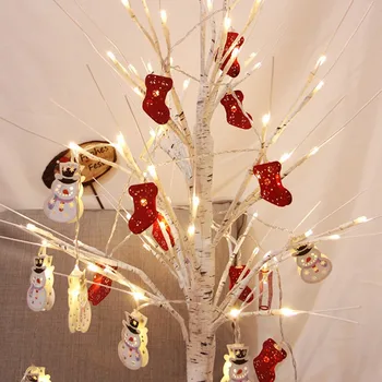 

Christmas Festival Led Light String Snowman Wrought Iron Lighting Santa Claus Bell Deer Lantern Lights Decoration