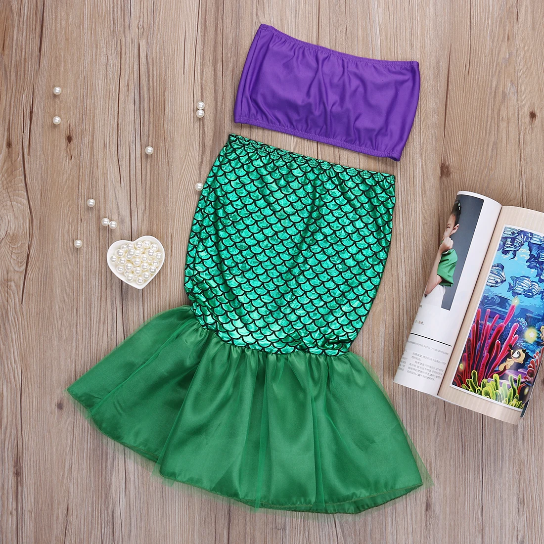Children Swimwear 1-6Years Kids Baby Girls Swimwear 2Pcs Mermaid Tail Bikini Set Children Beachwear Girls Beachwear Baby Swimsuit