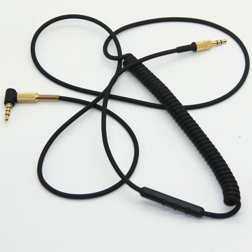 Khopesh для Marshall наушники с микрофоном Монитор шнур для наушников 3,5 мм Замена аудио пружинный кабель с пультом дистанционного управления для Iphone samsung