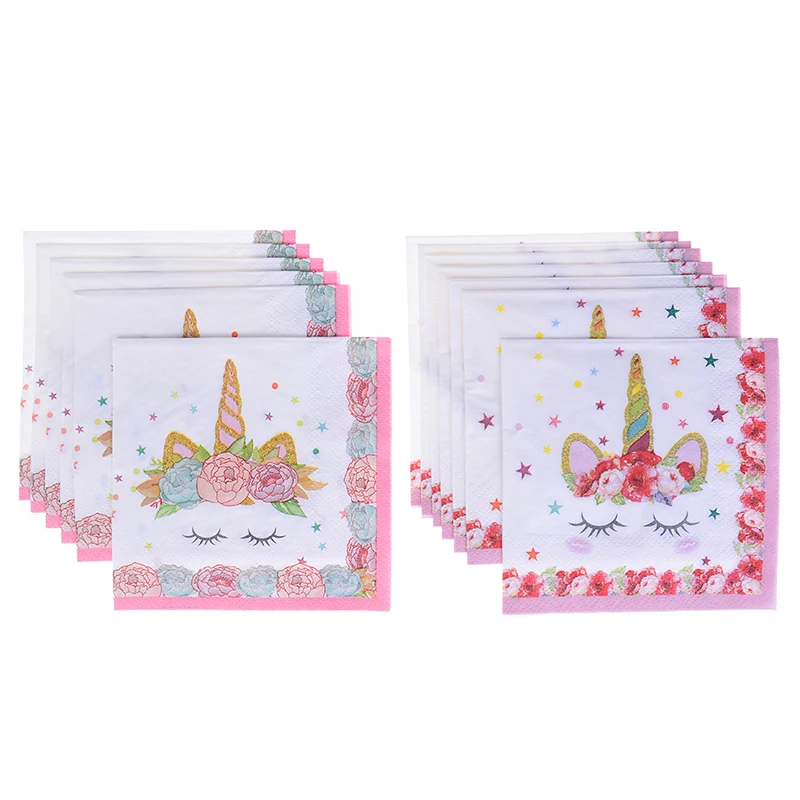 6 шт. бумажные салфетки с единорогом для детей на день рождения, свадьбу, вечеринку, декор салфеток