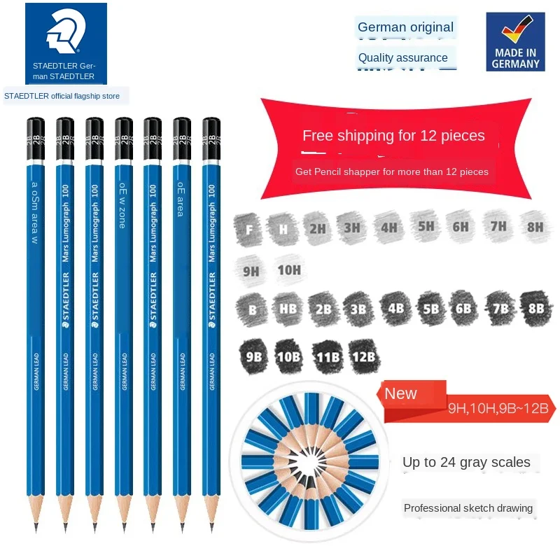 Staedtler 100 синий стержень карандаш для письма и рисования эскиз Академии изящных