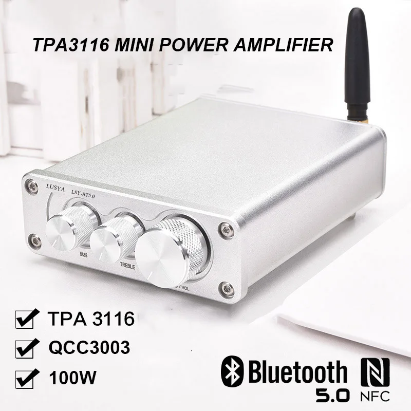 50 Вт* 2 мини TPA3116 Bluetooth 5,0 HiFi усилитель мощности стерео домашний аудио цифровой усилитель с высокими басами I4-005-6-7
