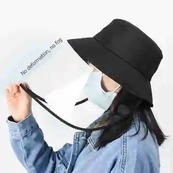

Protective mask Cap Fisherman Bucket Hat Work With Mask Sun Protection Against saliva Spittle Prevent
