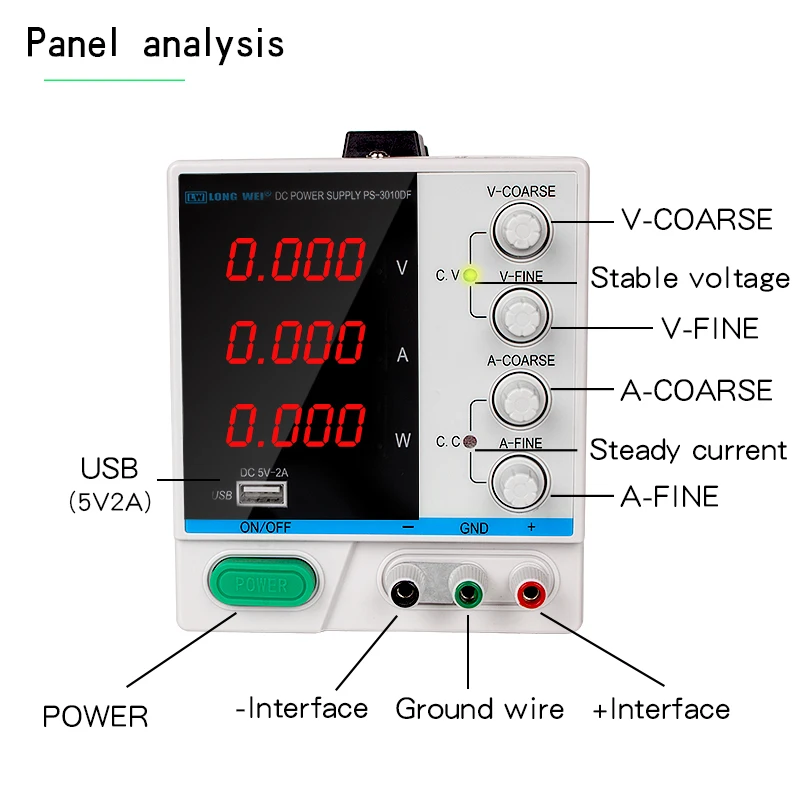 Laboratory DC Power Supply Adjustable USB Charging Repair Switching Regulated Power Supply PS-3010D