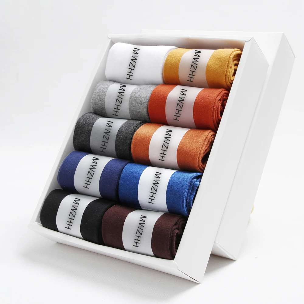 

Men Socks Cotton New 5 Pairs High Quality Men Business Casual Dress Long Socks Winter Keep Warm Colorful Full Happy Socks Male