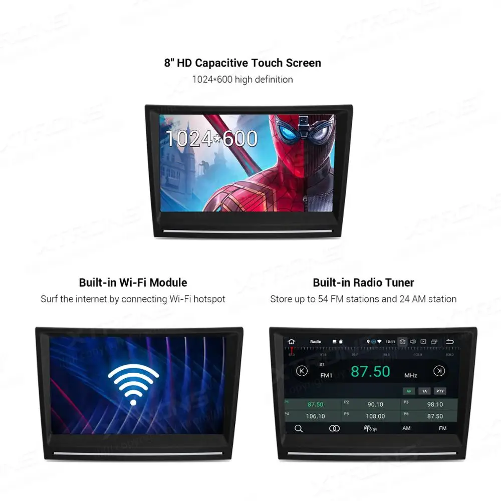 Clearance XTRONS 8"Android 9.0 Octa Core 4GB RAM 64GB ROM Car Multimedia GPS System for Porsche Cayman 2005-2008 Boxster 2005-2012 NO DVD 2