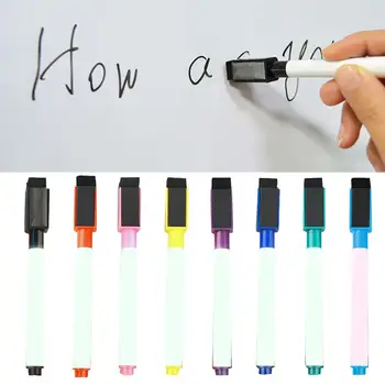 

50Pcs Erasable Magnetic Dry Whiteboard Markers Drawing Pen Eraser Stationery