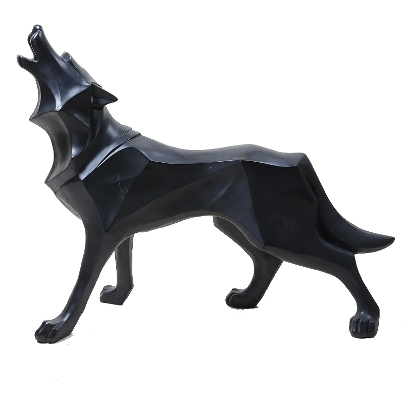 

Abstract Totem Wolf Dog Statue Sculpture Geometric Resin Furniture Home Decoration Accessories Modern Decoration Gifts Crafts