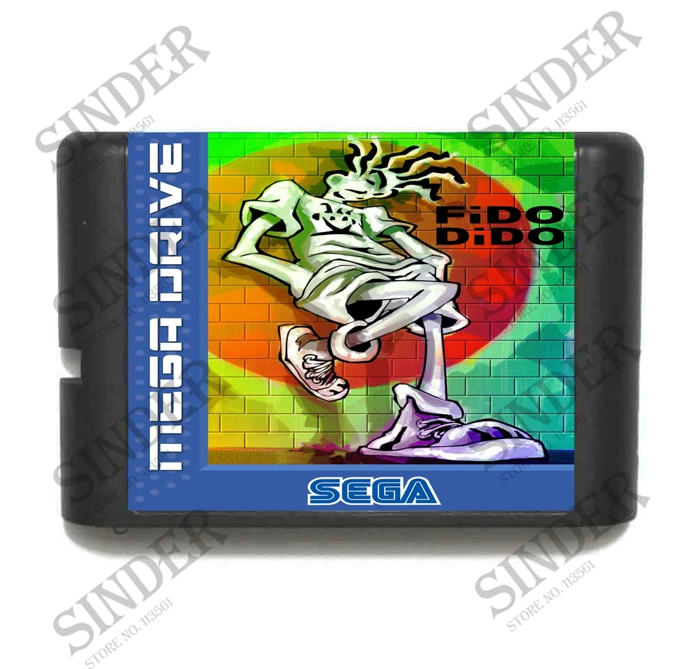 16-битная игровая карта Fido Dido MD для Sega Mega Drive Genesis | Электроника