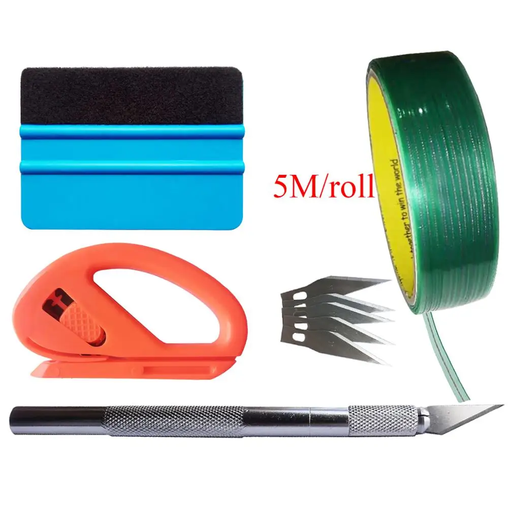 

Vinyl Film Auto Wrap Tool Car Sticker Decals 5M Knifeless Tape Design Line Squeegee Knife Set Window Tint Car Accessories K112