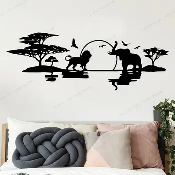 

Romantic animals Africa Forest Vinyl Wallpaper Home Decorative Kid Living Room Decor Wall Mural Background Wall Art Decal AY2007