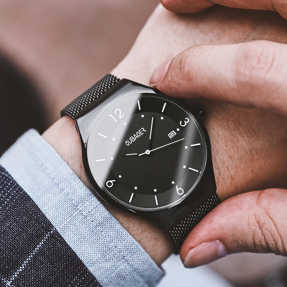 Men Watch Quartz Watches Mens Fashion Business Man Wristwatch Stainless Steel Strap Top Brand Luxury OUBAOER Waterproof Clock