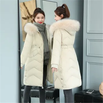 

2020 Winter Long Sleeve Down Jacket Women Hooded Warm Female Coat Woman Outwear Zipper Winter Parka Coats XA188