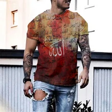 

New Men's Casual 2022 European And American O-Neck 3D Short-Sleeved Digital Cartoon Printing Slim Pullover Men's T-shirt Tops