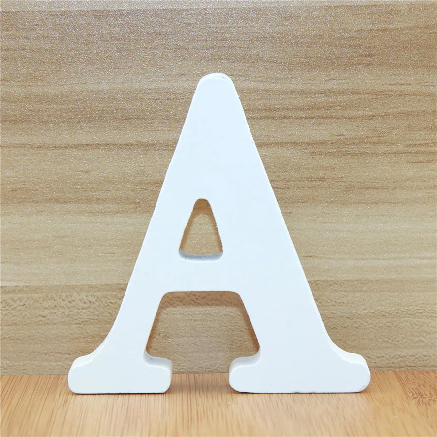 1 шт. 10 см деревянные буквы Алфавит имя дизайн художественные поделки белые буквы Вечеринка день рождения стоячие DIY слова домашний декор 3,94 дюймов - Цвет: A