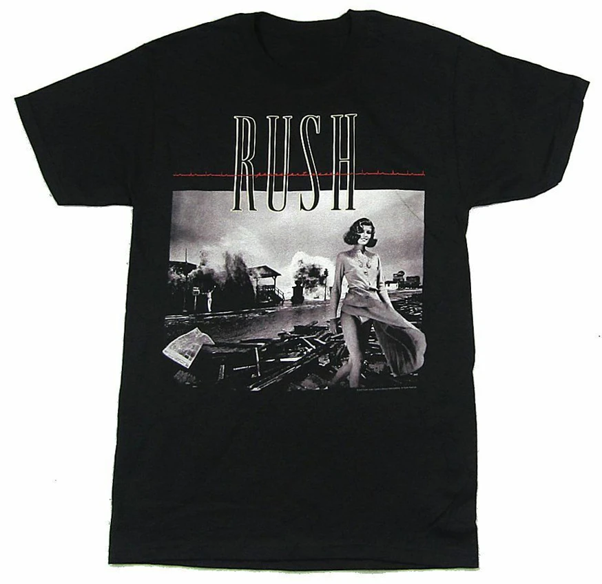 Rush Permanent Waves черная футболка новая группа Merch альбом Обложка Искусство свободный