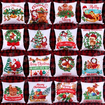

PATIMATE Santa Velvet Pillowcase 2020 Christmas Decor For Home Christmas Pendant Xmas Gifts Noel Navidad Natal Happy New Year