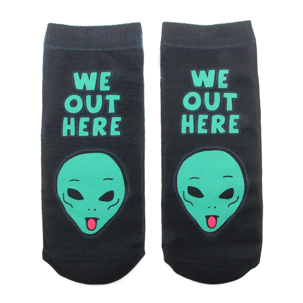 Модные уникальные мужские 3D женские носки с рисунками в виде инопланетян, оригинальные винтажные хлопковые носки в стиле ретро с изображением свинины, QS514