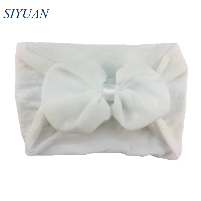 1-white 30 шт./лот девушка DIY аксессуары для волос Детские милая повязка на голову с бантом, мягкиe ширoкaя эластичная нейлоновая повязка на голову новые Стиль HB103 - Цвет: 1-white