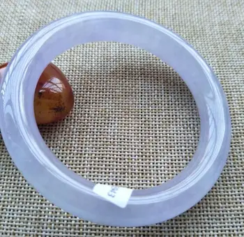 

Free shipping 58-60mm Certified (Grade A) 100% Natural Lavender Jadeite JADE Bracelet Bangle free shipping