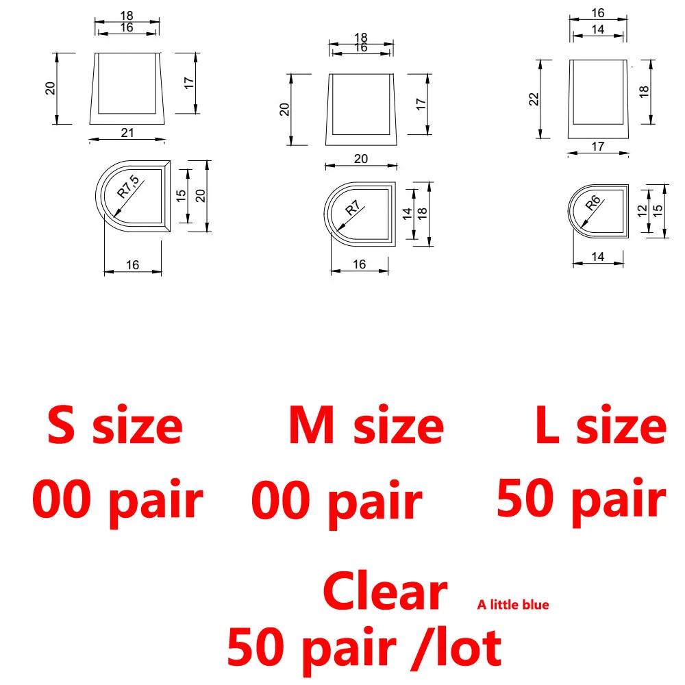 clear L50 50 пар/лот, защита для каблука EXPfoot, силиконовый фиксатор для высоких каблуков, пробки для обуви, для свадебной вечеринки - Цвет: clear L50