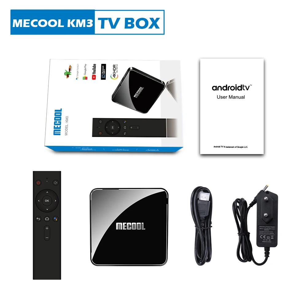 MECOOL KM3 Android 9,0 tv Box Google Certified 4GB DRR4 64 GB/128 GB eMMC Smart tv BOX Amlogic S905X2 4K 2,4G/5G Dual Wifi BT4.0