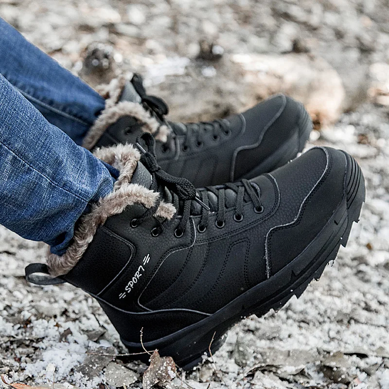 Skup Mężczyźni zimowe buty górskie Outdoor wodoodporne wspinaczka śnieg buty człowiek pluszowe buty taktyczne ciepłe botki Plus rozmiar 39 46