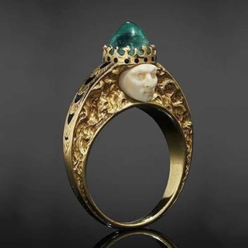2023 Trend Retro Green Gem Anelli Da Donna Bague Femme Gioielli Da Donna Bijoux Bijouterie Femminile Cool Stuff Accessori Gotici Carino