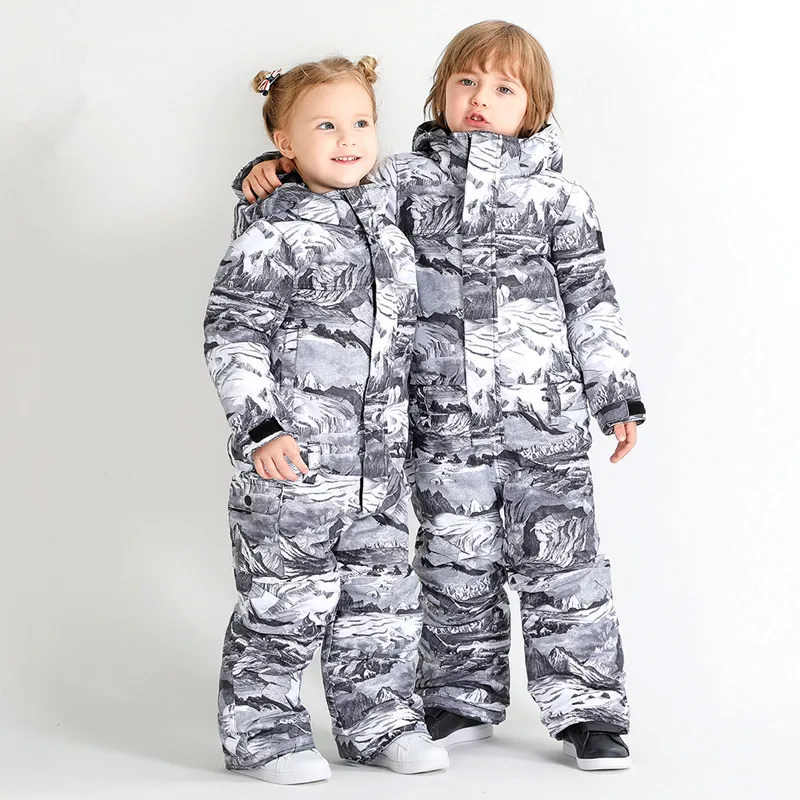 Waterproof Winter Ski-suits Aged 3-6 years Kids Snowboard Set Boys Girls Ski Jacket with Pants Set Winter Ski Clothes Children