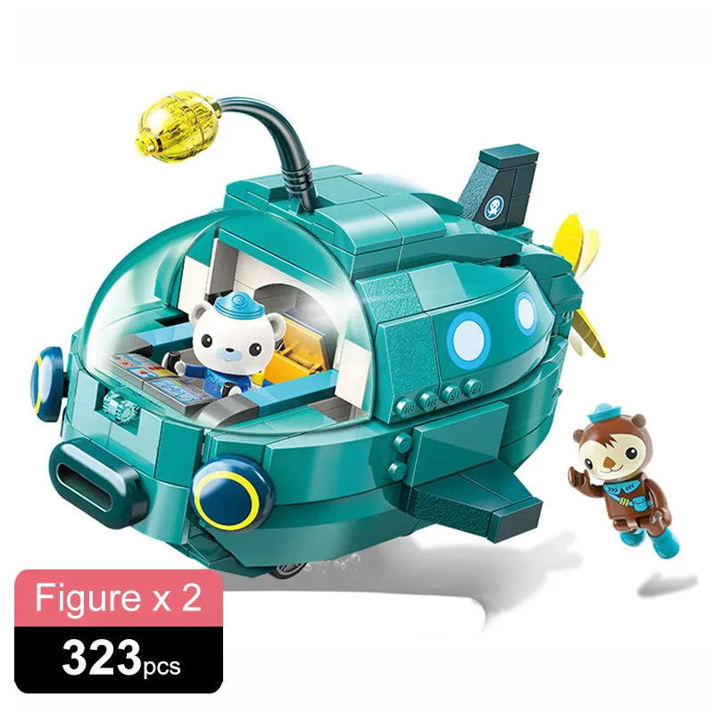

323PCS 3703 Creator City Les Octopus Octopod Octonauts Lanternfish Boat Cartoon Building Blocks Model Sets Kids Educational Toy
