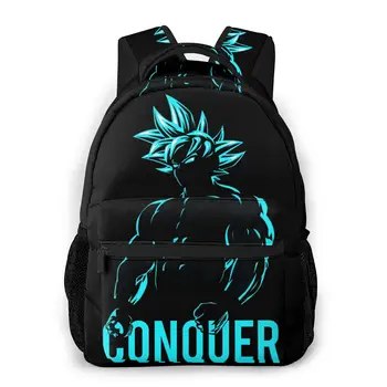 

CONQUER - Goku Super Saiyan God Blue Students School Bags Boy Girl Fashion Dragon Ball Z Teens Books Backpack