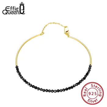 

Effie Queen 925 Sterling Silver Bracelet Black Spinel Gemstone women Birthday Gift Anniversary Fine Jewelry TSB46