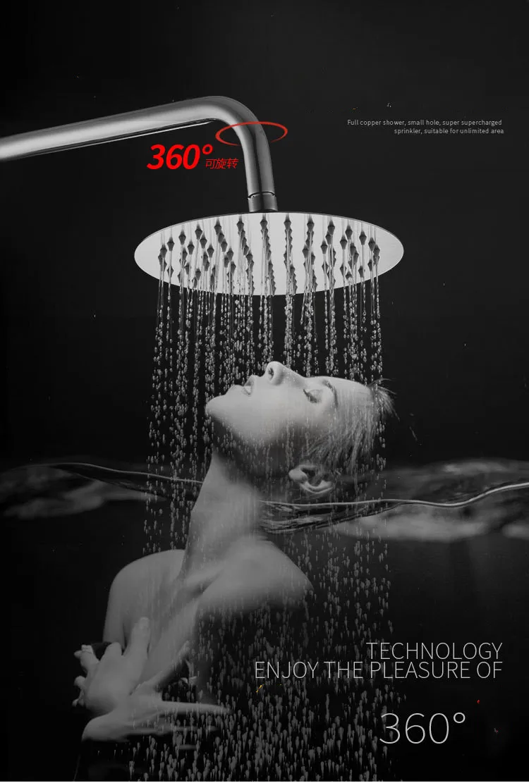 Description Picture 2 of itemBathroom Shower Rainfall Hot&cold Mixer Brushed Shower Haed Bathtub Thermostatic Shower System Set