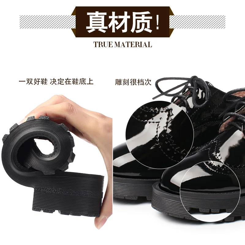 

3633 Europe And America England Shoes Women's Fashion Simple Chunky-Heel Slimming WOMEN'S Shoes Soft Leather Bright Surface Lace