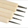 5Pcs/Set Wholesale Nail Art Dotting Pen Set Pro 2-Way Wooden Painting DIY Manicure Salon Decoration Dotting Tools 5