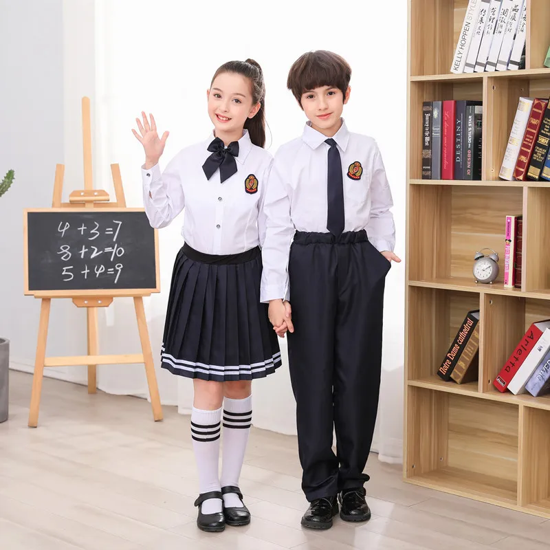 HAIJINMINGWEN Autumn and winter England cotton kids school uniforms suit Primary College styleand middle school chorus