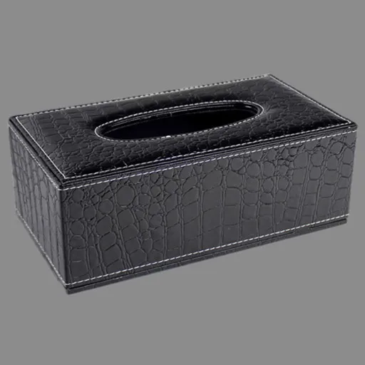 caixa de guardanapo tecido para sala de estar estampa de crocodilo prateado elegante