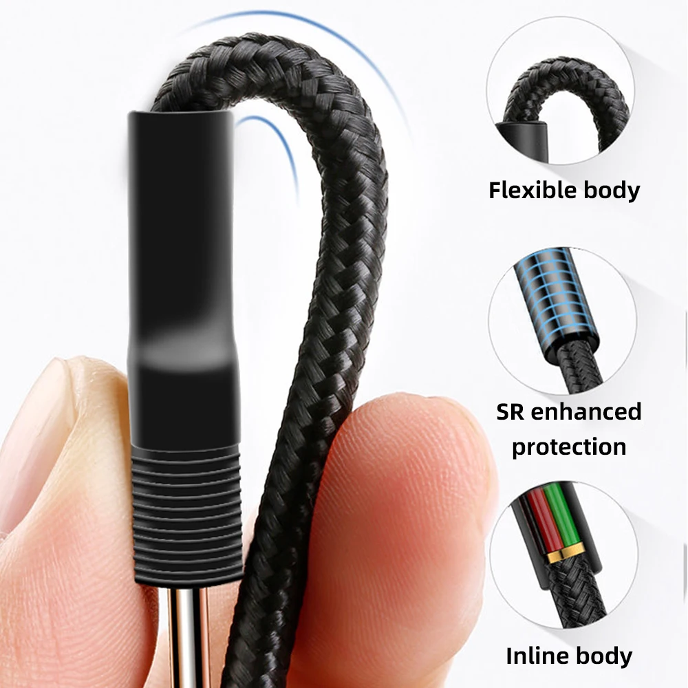 FDBRO 3 в 1 USB кабель для iPhone X 8 7 6 кабель Micro usb type C кабель для samsung S9 S8 кабель быстрой зарядки