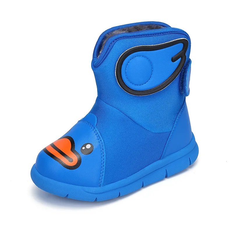 Blue Duck Boys Girls Booties Winter Plus Velvet Kids Boots Girls Soft Comfortable Warm Snow Boots Baby Girl Boots Boys Snow Boots - Цвет: Blue